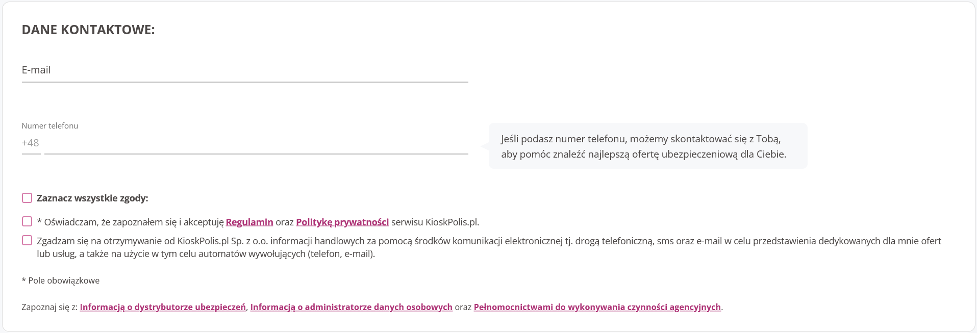 kalkulator OC wygląd interfejsu